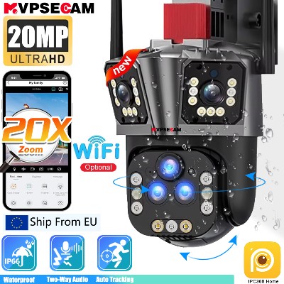 Kamera IP WiFi 10K 20MP Zewnętrzna Trzy Ekranowe Obrazowe Pola Pięć Obiektywów 20X Zoom PTZ Automatyczne Śledzenie Wodoodporna Kamera Bezpieczeństwa Domowego IPC360 Home