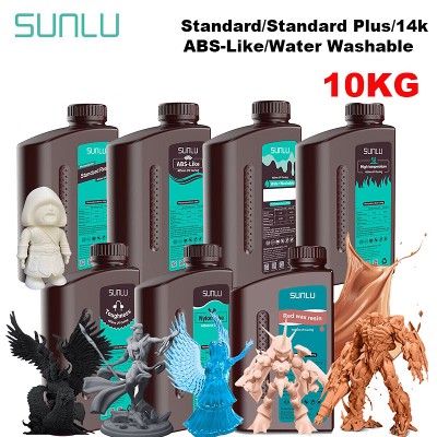 SUNLU 10KG ABSLike StandardWashWodaLikePALike14K Żywica wysokiej precyzji 405nm żywica fotopolimerowa utwardzana promieniowaniem UV 1KGbutelka