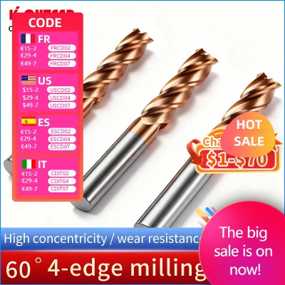 HRC60 1mm 3mm 5mm 8mm 10mm 12mm 16mm 20mm frezy węglika flet stal wolframowa frez frez palcowy narzędzia Cnc