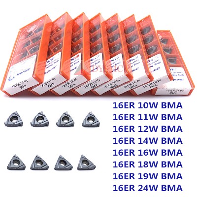 10 szt płytek węglika spiekanego 16ER 16IR 8W 9W 10W 11W 12W 14W 16W 18W 19W 20W BMA do tokarek metalowych obróbki gwintów CNC narzędzia do cięcia