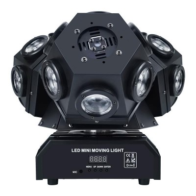 Obrotowa lampa trzema głowicami 18 10W DJ Dance Hall Bar Cafe Stage Show Disco Arm Rolling Stroboscopic Laser Lights