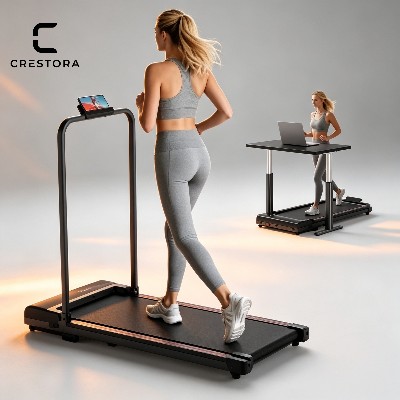 Składana bieżnia Crestora 20 HP Walking Pad 16kmh Przenośna bieżnia poręczą maszyna do chodzenia udźwig 110 kg do użytku domowego