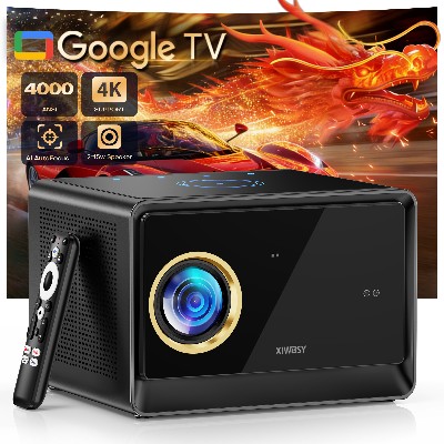 Projektor optyczny XIWBSY 52000 lumenów szczelny Androidem 110 do kina domowego asystentem Google certyfikowany Google TV Netflix