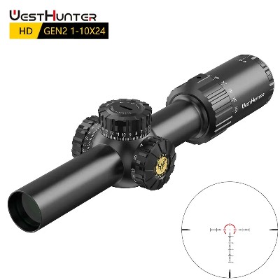 WestHunter HD GEN2 110X24 IR Kompaktowa Luneta Celownicza LPVO Optyczne Celowniki Podświetlenie RG Wskaźnik Celowniczy 14MOA Luneta Myśliwska