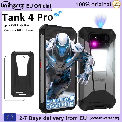 Unihertz by 8849 Tank Pro Al Smartphone 5G Android 14 projektorzem 720P 1TB512GB MTK 8300 3K 120HZ AMOLED bateria 11600mAh