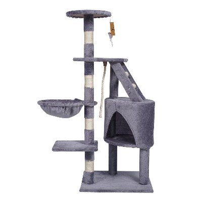 KATIDO Wysoki drapak dla kota 118 cm szaroniebieski