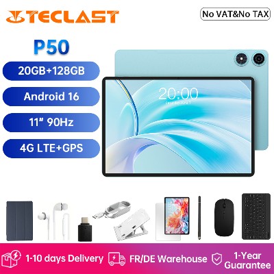 Tablet Teclast P50 8GB RAM 128GB ROM T606 8rdzeniowy 11calowy HD IPS Android 16 4G LTE Dualband WiFi BT 50 7000mAh TypeC 13MP5MP