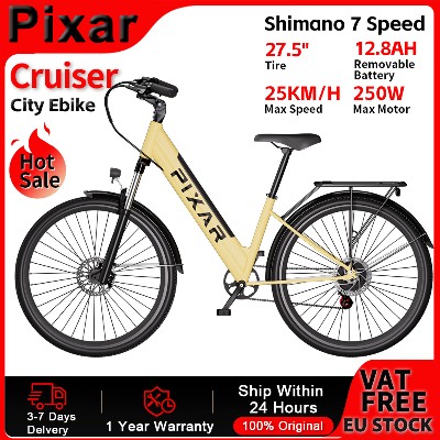 Rower elektryczny Pixar Cruiser prędkość 25 kmh silnik 250W bateria 36V 128Ah zasięg 120 km opona 275 cala amortyzowany przedni widelec ebike dla dorosłych