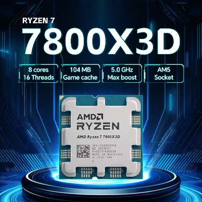 AMD Ryzen 7800X3D 8rdzeniowy 16wątkowy B650 5NM 42 GHz Socket AM5 L396M Procesor R7 7800X3D 120 DDR5 Bez wentylatora