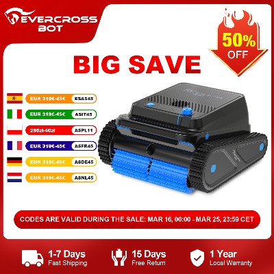 Urządzenie do czyszczenia basenu zrobotyzowany EVERCROSS BOT U8 żywotność baterii 120 Min obszar czyszczenia 200 m² inteligentna nawigacja funkcja samodzielnego parkowania