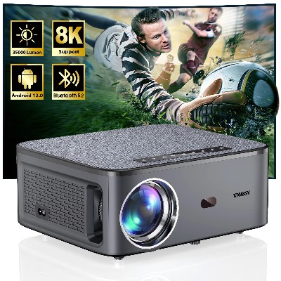 XIWBSY 2025 Nowy Projektor T08 35000 Lumenów Projektor do Filmów Dniu Światłem Dzienne Projektor Smart Androidem 120 Projektor Dekodowaniem 8K Autofokusem