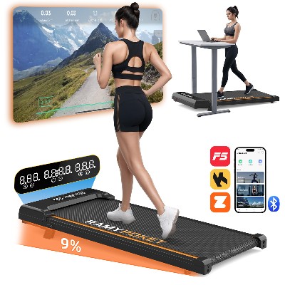 Walking pad treadmill nachylenia bardzo cicha aplikacja APP 3okienny ekran udźwig 120 kg bieżnia elektryczna