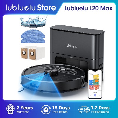 Lubluelu L20Max Robot Odkurzający Funkcją Samoczyszczenia 3w1 Ssanie 6000Pa Nawigacja LiDAR Duży Worek na Kurz Bezdotykowy Czas Pracy 120 Minut