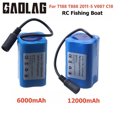 Akumulator 74V 12000Mah 6000Mah do T188 T888 20115 V007 C18 H18 V18 D18B FX88 Pilot zdalnego sterowania RC Przynęta wędkarska Części akumulatora łodzi