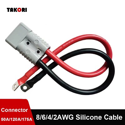 50A 120A 175A Wysokoprądowe 2pinowe złącze zasilania 86420 AWG Super miękki silikonowy kabel Wtyczka do ładowania akumulatora wózka widłowego