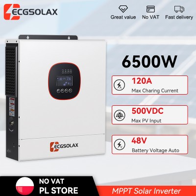 ECGSOLAX 65KW 48V Solar Hybrid Inverter 220Vac With MPPT 120A Hybrid Solar Inverter Builtin WIFI Off Grid Hybrid Inverter