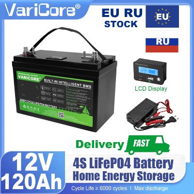Bateria LiFePO4 12V 120AH magazynu UE akumulatory litowe 128V do kamperów wózków golfowych pojazdów terenowych systemów offgrid energii słonecznej wiatrowej bez podatku