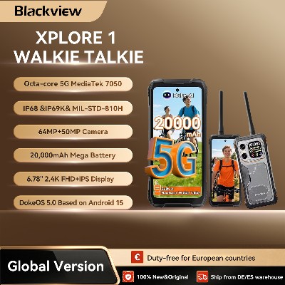 Blackview XPLORE Walkie Talkie wytrzymały smartfon ekranem głównym 678 cala 120Hz dodatkowym ekranem 201 cala bateria 20000mAh