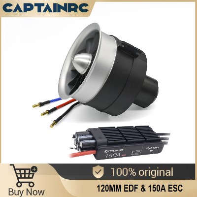 Captainrc 120mm EDF 150A ESC 512S HV OPTO 640KV 86KG Siła Nacisku do Modelu Samolotu Odrzutowego RC
