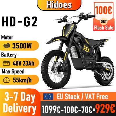 Hidoes G2 Electric Bike 3500W 48V 23AH Electric Motorcycle 1214 Fat Tire Dirt Bike for Teenagers and Adults