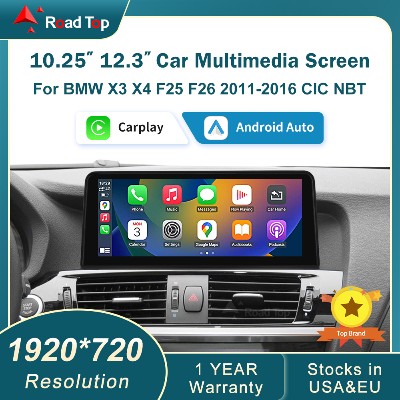 DE RoadTop 123 Bezprzewodowy Carplay Multimedia Linux Ultracienki Ekran Dotykowy do BMW X3 F25 X4 F26 20112016 CIC NBT Android Auto