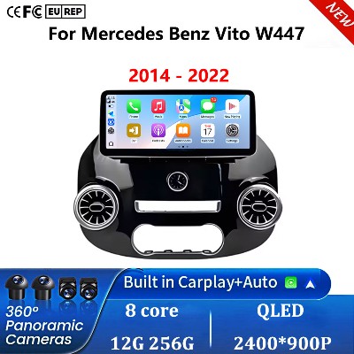 123calowe radio samochodowe Androidem 16 do Benz Vito W447 20142022 odbiornik stereo nawigacja GPS DSP odtwarzacz wideo Carplay bez 2DIN DVD