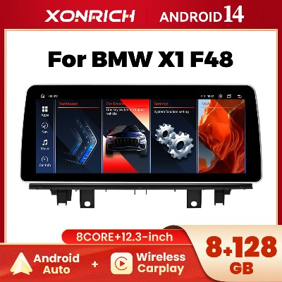 123calowy bezprzewodowy CarPlay Android Auto do BMW X1 F48 X2 F39 20182021 EVO 8rdzeniowy 8GB128GB GPS DSP 1920720 IPS Ekran dotykowy