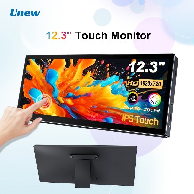 Unew 123calowy monitor ekranem dotykowym rozdzielczości 1920x720 83 60Hz HDMI USBC TypeC VESA 7575mm do laptopa komputera PC