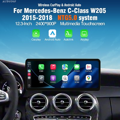 AUTOTOP 123calowy ekran multimedialny systemem Linux 2400900 do samochodów Mercedes Benz GLC Class W205 W447 20152018 GPS CarPlay Android Auto