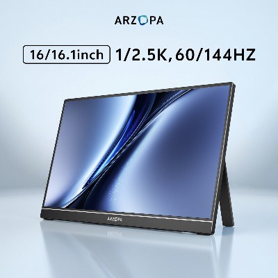ARZOPA 16161 cala 125k 60144 Hz Przenośny Monitor IPS MiniHDMI Zewnętrzny Drugi Ekran do Mac Laptopa PC Switch Xbox PS45