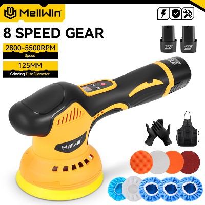 MELLWIN 125mm bezprzewodowa polerka samochodowa 12V biegów cyfrowy wyświetlacz polerka elektryczna samochodowa polerowanie samochodu uszczelniająca maszyna do glazury