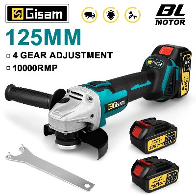 GISAM 125mm M14 bezszczotkowa szlifierka kątowa akumulator litowojonowy bezprzewodowe cięcie polerowanie szlifowanie elektronarzędzie do akumulatora Makita 18V Pin