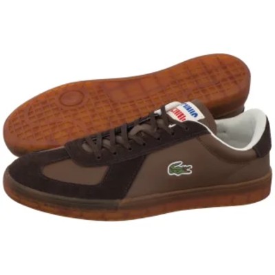 Sneakersy Baseshot Pro 126 SMA Dk BrwGum Leather 751SMA0077031 LC469a Lacoste