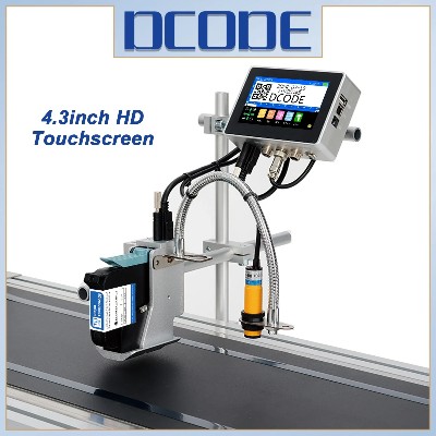 DCODE 130PLUS Przemysłowa drukarka atramentowa online Dysza 127254 mm ekranem 43 cala QR Numer partii Logo Drukarka daty
