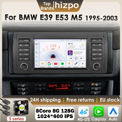 Radio samochodowe Hizpo 8G 128G 2Din Android 13 do BMW E39 E53 M5 19952003 multimedialne GPS bezprzewodowym CarPlay AUTO DSP 4GLET WIFI BT