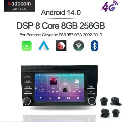 Carplay DSP IPS Android 130 8GB 128GB 8rdzeniowy odtwarzacz multimedialny GPS Radio Wifi dla Porsche Cayenne 955 957 9PA 20022010