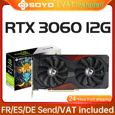 SOYO Nowe karty graficzne do gier NVIDIA GeForce RTX 3060 12GB GDDR6 192 Bit GPU Karta graficzna Komponenty komputerowe