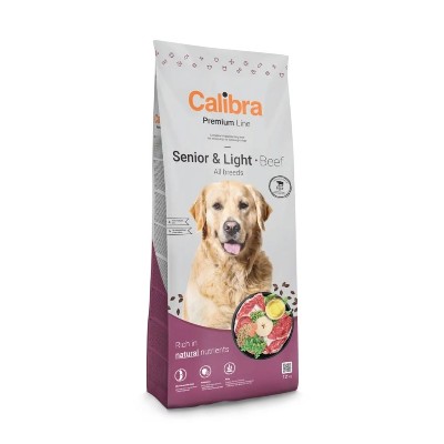 CALIBRA Dog Premium Senior Light All Breeds Beef 12kg monobiałkowa karma wołowiną dla starszych psów lub psów nadwagą