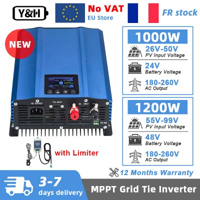 Falownik sieciowy YH MPPT 1kW 12kW wyświetlaczem LCD ogranicznikiem czujnikiem DC 24V 2650V48V 5590V tryb rozładowania akumulatora falownik sieciowy