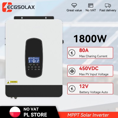ECGSOLAX 18KW 12V Hybrid Solar Inverter 220V OffGrid Hybrid Solar Inverter with 80A MPPT Charge Controller PV Max 450V
