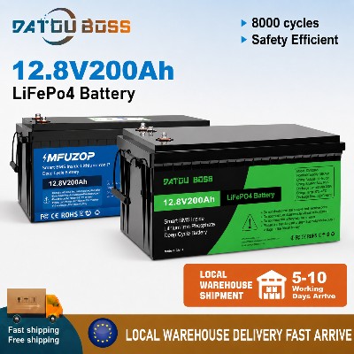 DATOUBOSS Akumulator LiFePO4 12V BMS 8000 cykli 200A bateria litowa do kampera systemu solarnego łodzi użytku domowego