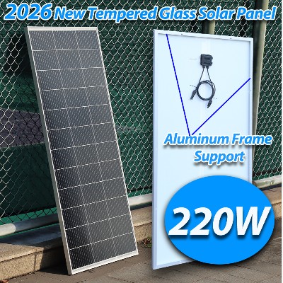 Panel słoneczny 200W wysokowydajny szklany panel słoneczny zestaw paneli fotowoltaicznych monokrystalicznych ramką 12V do domowego systemu offgrid