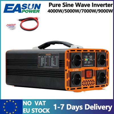Inwerter sinusoidalny EASUN POWER 4000W 5000W 7000W 9000W 50HZ DC 12V 24V na AC 220V Konwerter energii słonecznej do kamperów na kemping