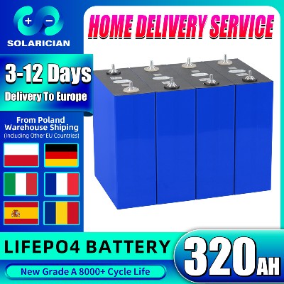 Akumulator EU Stock 8000 Cycle 320Ah LiFePO4 Grade 32V Akumulator DIY 12V 24V 48V do RV EV Camping Solar Lifepo4 Cell