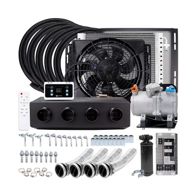 Uniwersalny 4otworowy pod deską samochodową elektryczny system klimatyzacji 12V 24V do samochodu vana street rod hot classic klimatyzator AC