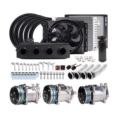 Uniwersalny samochodowy zestaw klimatyzacji 12V 24V do ciężarówki Minibus Van Tractor Digger RV Excavator AC Air parts