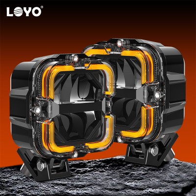 szt Lampy robocze LED bursztynowe DRL reflektor 12V 24V listwa świetlna LED do samochodu terenówki ciężarówki SUVa ATV motocykla lampa do jazdy