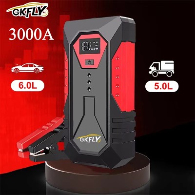 Przenośny rozrusznik samochodowy 3000A przenośny power bank wzmacniacz akumulatora samochodowego 12V urządzenie do uruchamiania samochodów benzynowych diesla 60L 50L