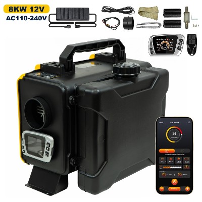 Nagrzewnica postojowa diesla 8KW 12V220V do skrzyni narzędziowej ultra cicha trybem szybkiego nagrzewaniadispeszem do fabryki przyczepy garażu