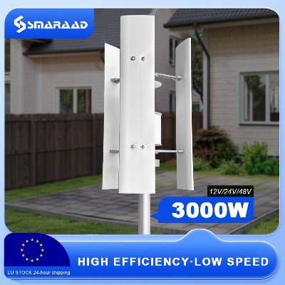 Turbina wiatrowa pionowa 3000W Polski 12V24V48V niski poziom hałasu darmowy kontroler MPPT bez podatku na import Polsce